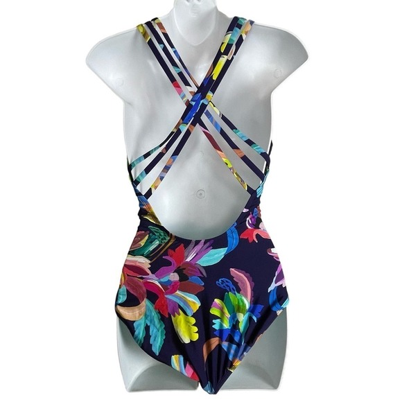La Blanca By The Sea Multi Strap Cross Back Mio Swimsuit Indigo 8 - Picture 7 of 9